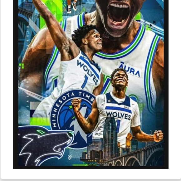 NEW! ANTHONY EDWARDS MINNESOTA COLOR ART SELF-CREATED ULTRA GLOSSY 8.5x11 POSTER - Picture 3 of 5